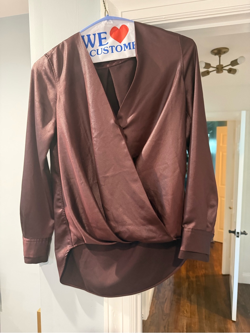 Rag & Bone Wrap Front Blouse Drape Wine Brown Irina Top Sz Small